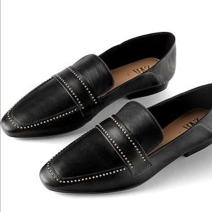 Zara soft leather loafer with micro studs us 8 NEW